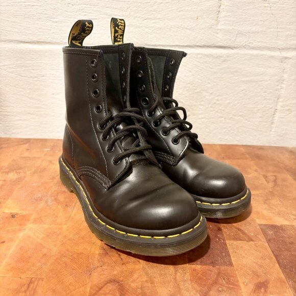 Dr. Martens 1460 Women's Smooth Leather Lace Up Boots Size 5 Black - Picture 2 of 9